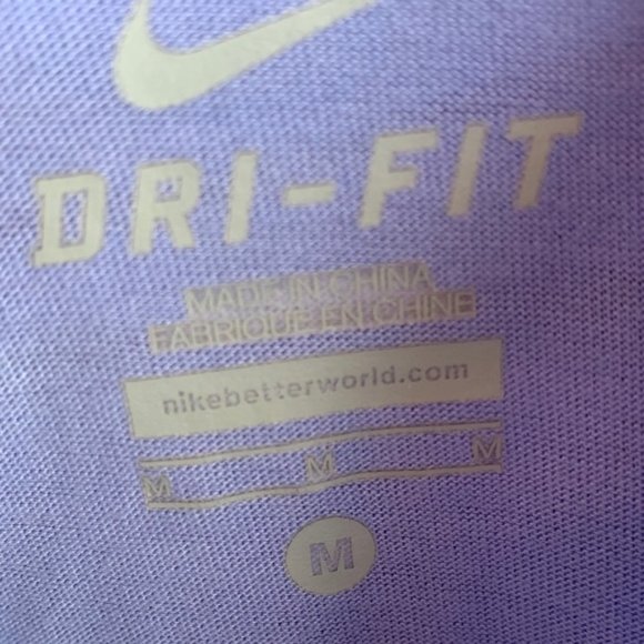 Nike Purple Striped Hooded Half Sleeve Tee - Picture 4 of 8